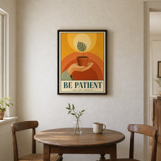Be Patient – Retro Botanical Plant Art Print
