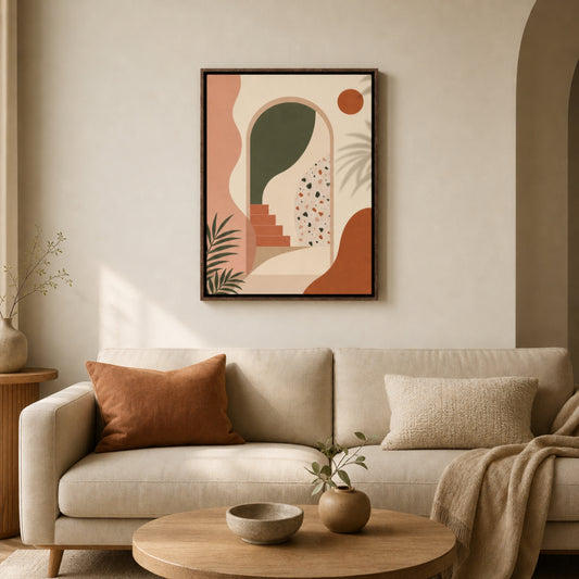 Geometric Archway & Terrazzo Art Print