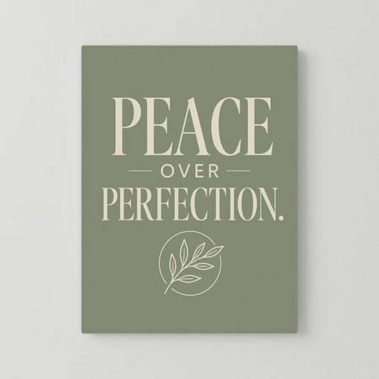 "Peace Over Perfection" Retro Botanical Art Print