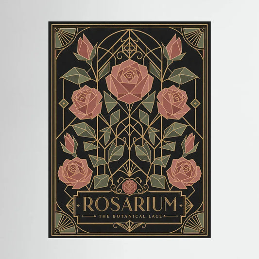 Rosarium: The Botanical Lace – Vintage Art Deco Rose Print