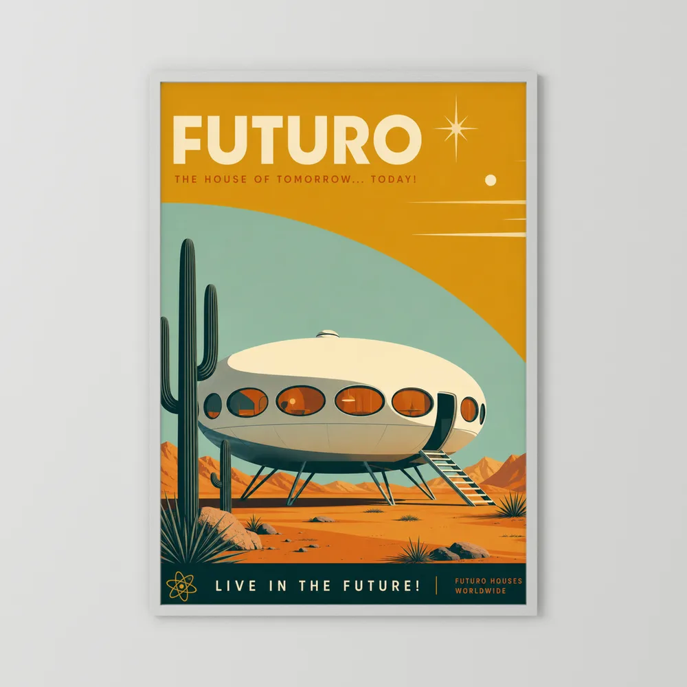 Futuro House Retro Space Age Architecture Art Print