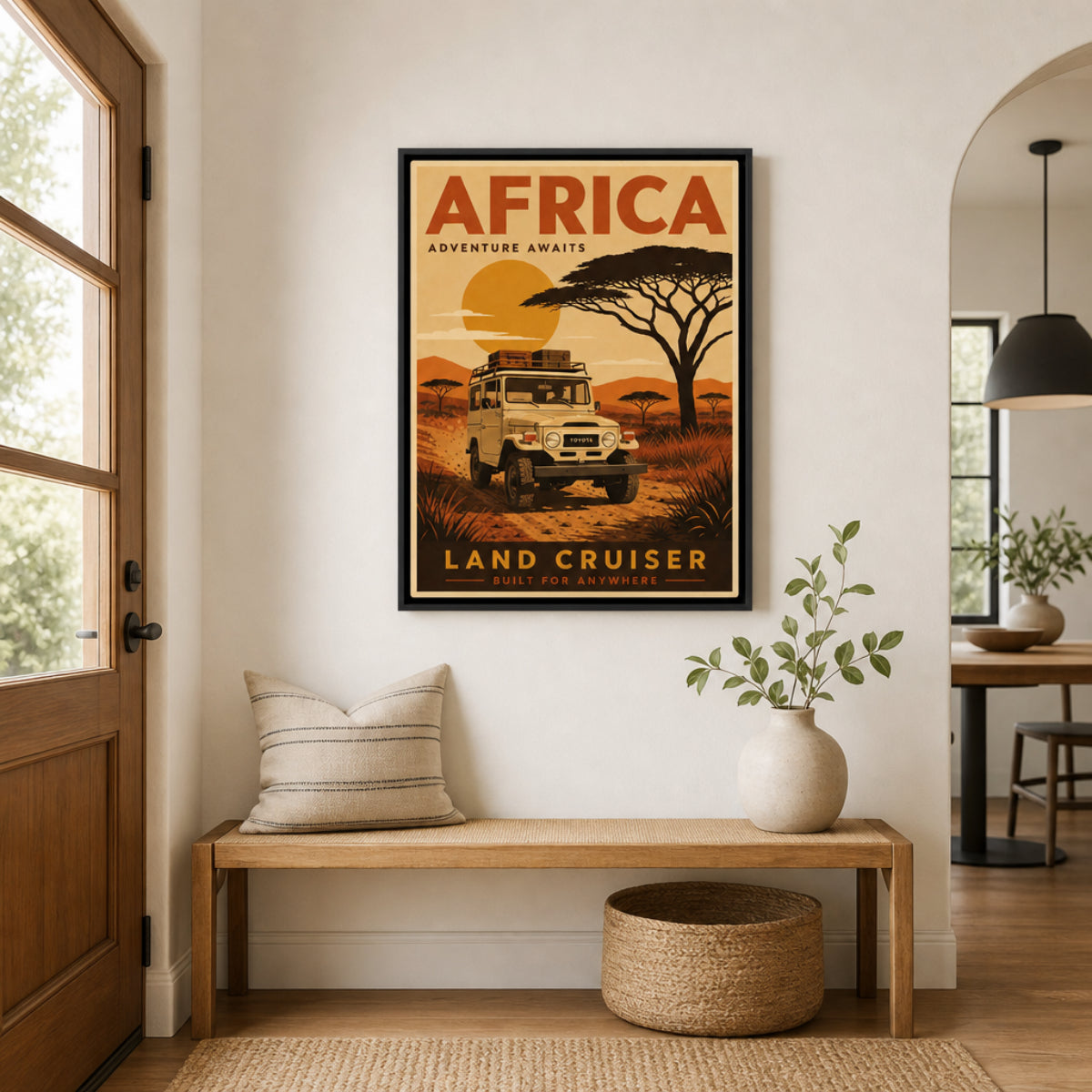 Africa Adventure Awaits Toyota Land Cruiser FJ40 Vintage Travel Poster Art Print