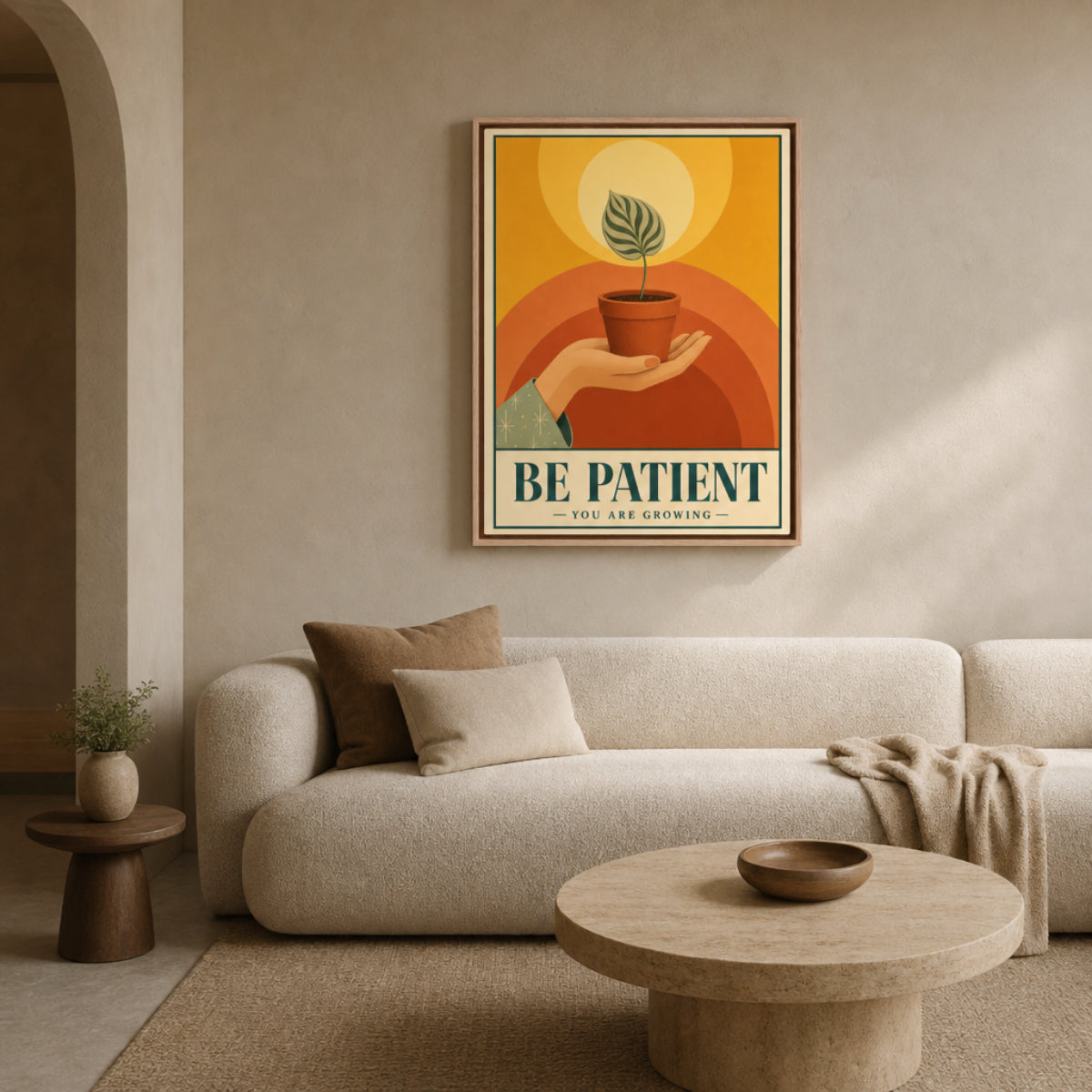 Be Patient – Retro Botanical Plant Art Print