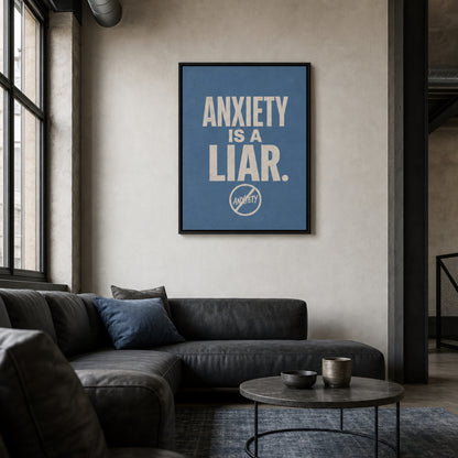 "Anxiety Is A Liar" Retro Typography Art Print