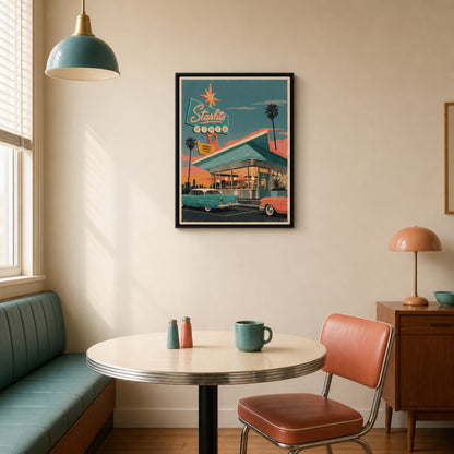 Starlite Diner Retro Americana Art Print