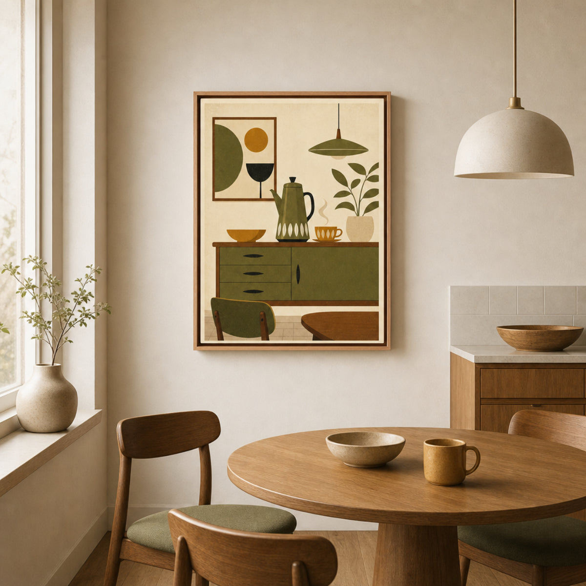 Mid-Century Modern Coffee Nook Still Life Art Print