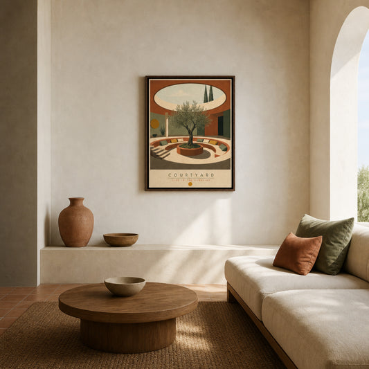 Courtyard Live In The Sunshine Olive Tree Art Print