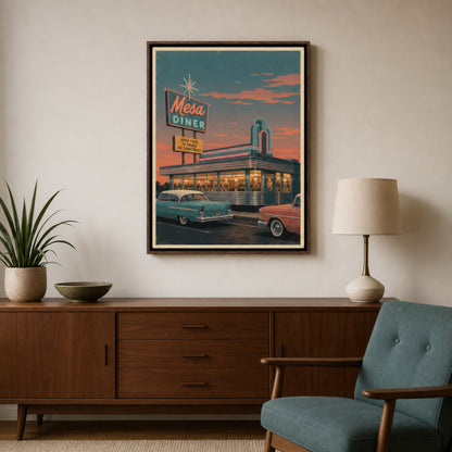 Starlite Diner Retro Americana Art Print