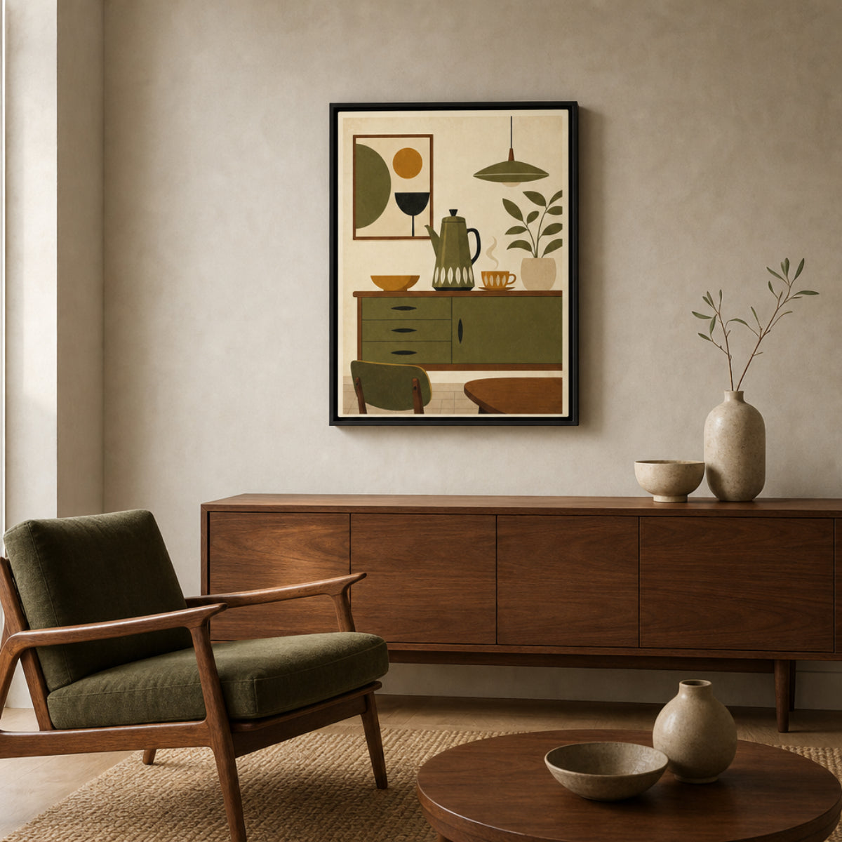 Mid-Century Modern Coffee Nook Still Life Art Print