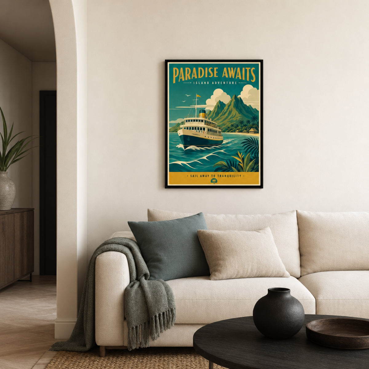 Paradise Awaits Vintage Island Travel Poster Art Print