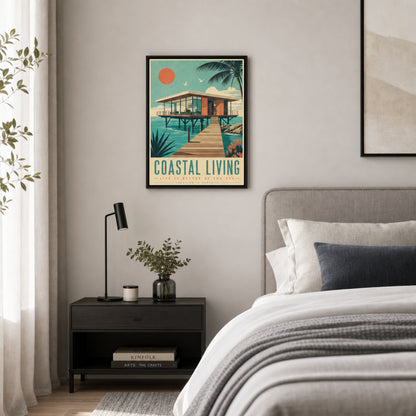 Coastal Living Mid-Century Beach House Art Print
