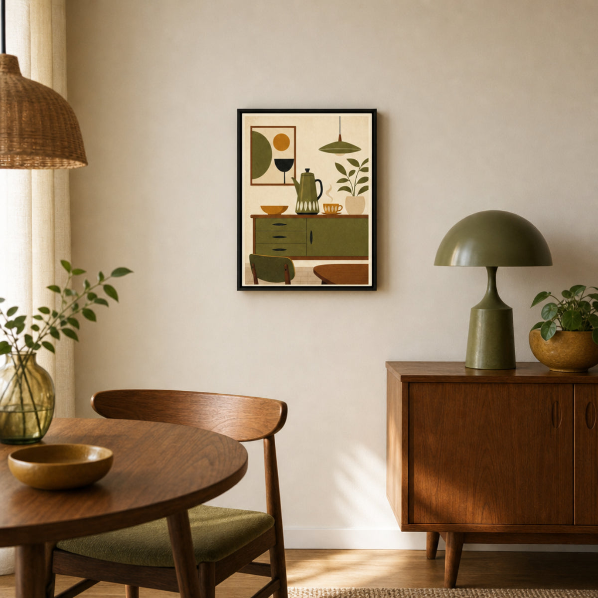 Mid-Century Modern Coffee Nook Still Life Art Print