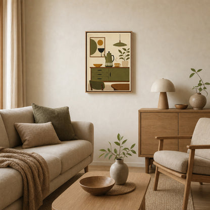 Mid-Century Modern Coffee Nook Still Life Art Print