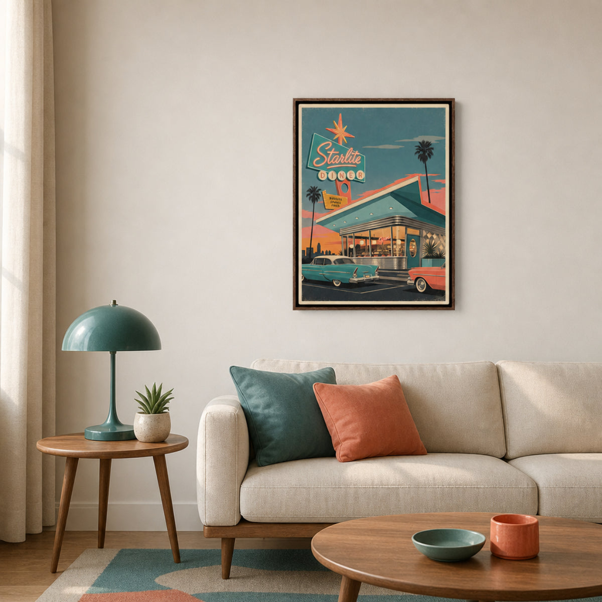 Starlite Diner Retro Americana Art Print