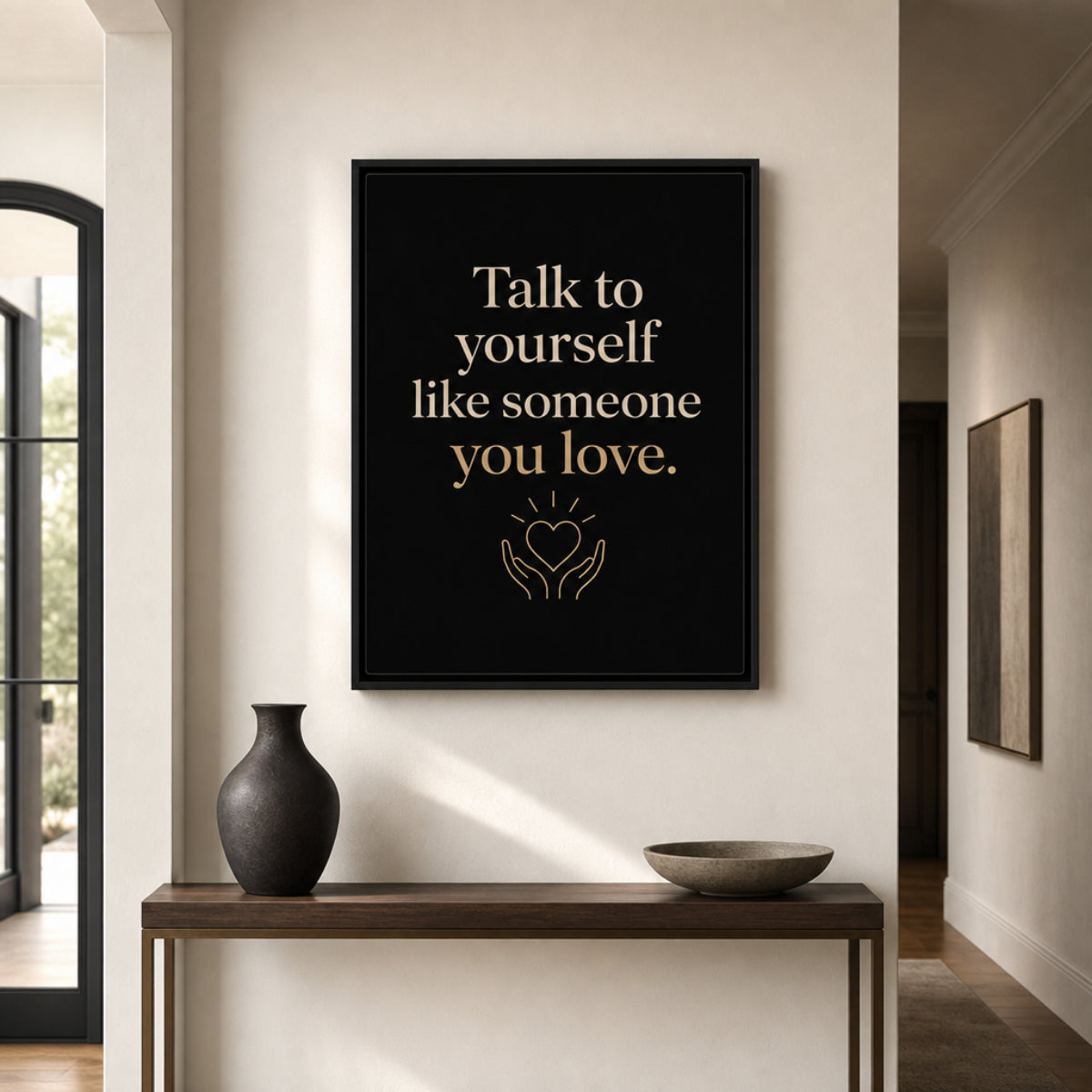 "Talk To Yourself Like Someone You Love" Vintage Quote Art Print