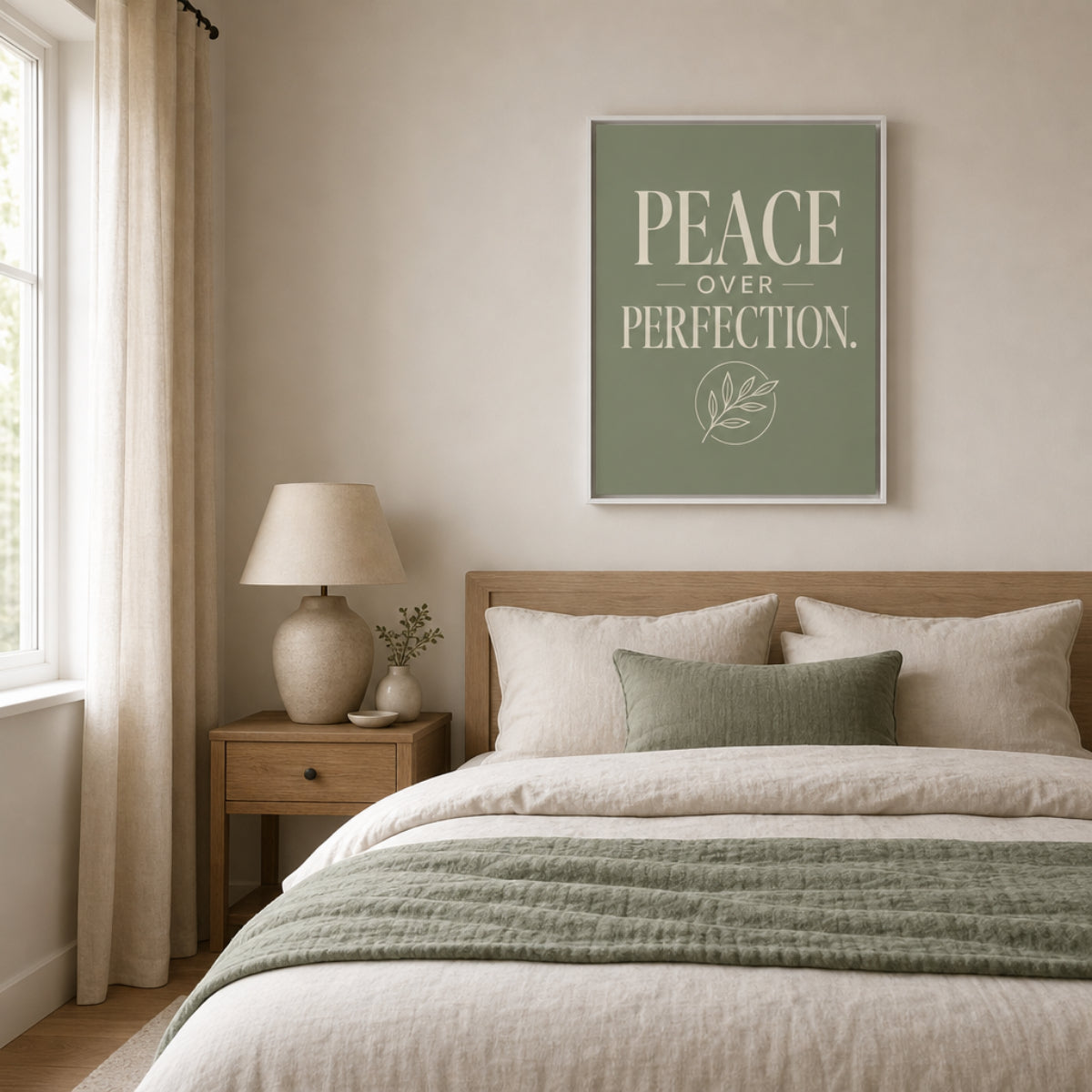 "Peace Over Perfection" Retro Botanical Art Print