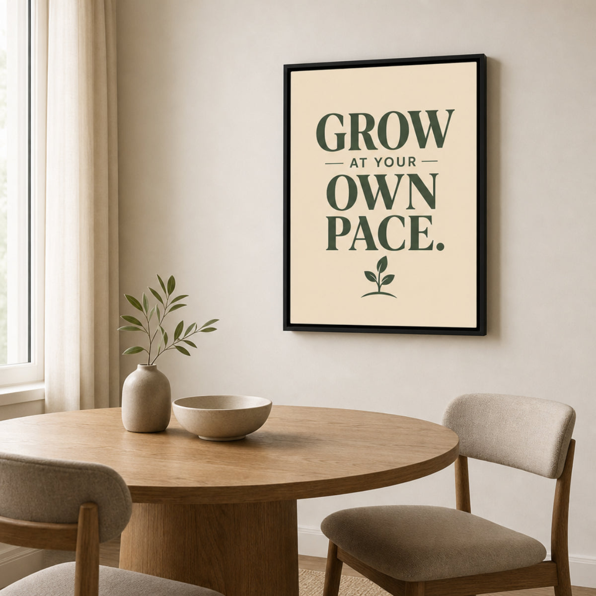 "Grow At Your Own Pace" Retro Quote Art Print