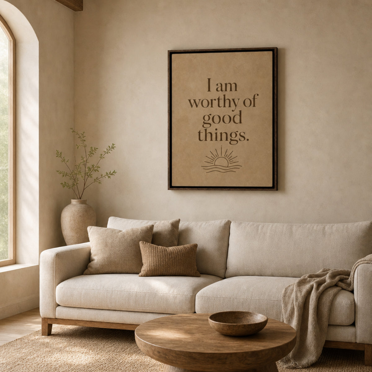 "I Am Worthy Of Good Things" Retro Affirmation Art Print