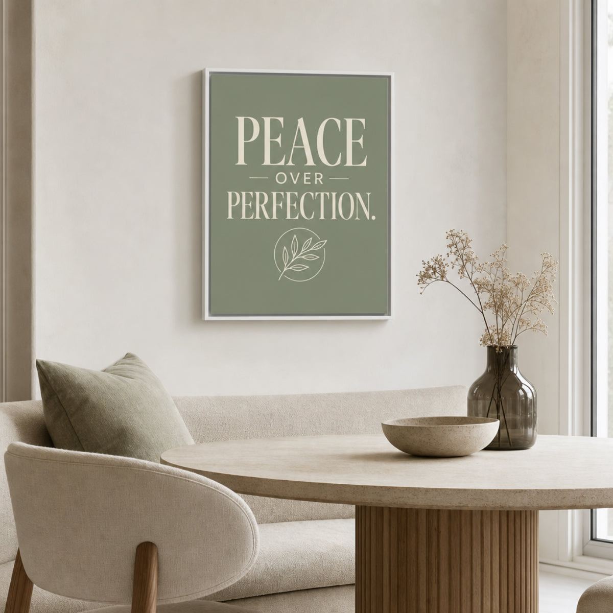 "Peace Over Perfection" Retro Botanical Art Print