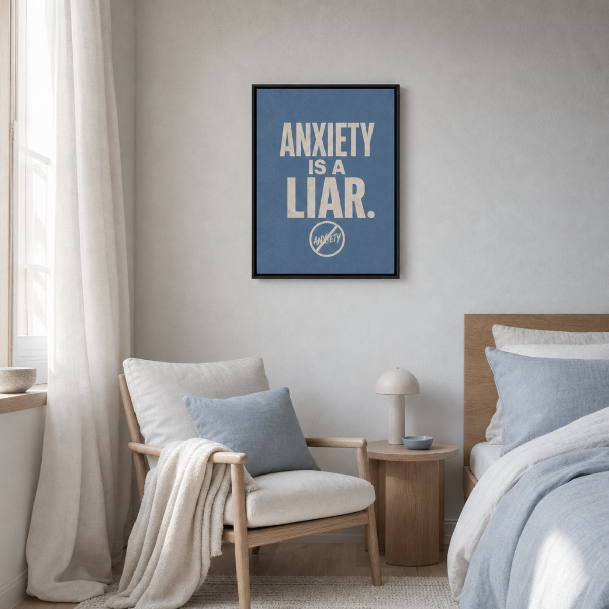"Anxiety Is A Liar" Retro Typography Art Print