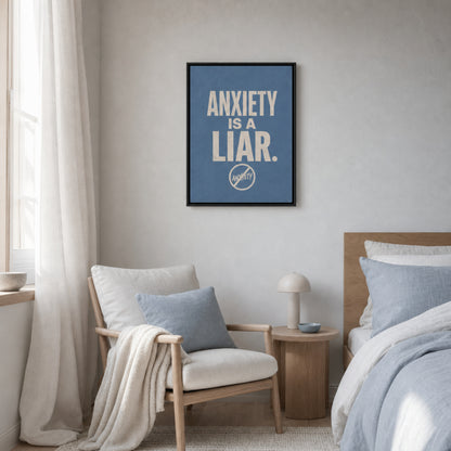 "Anxiety Is A Liar" Retro Typography Art Print