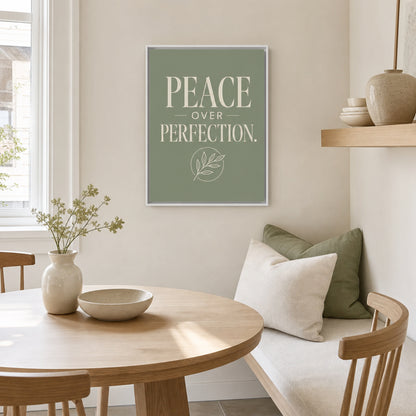 "Peace Over Perfection" Retro Botanical Art Print