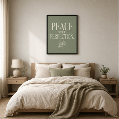 "Peace Over Perfection" Retro Botanical Art Print