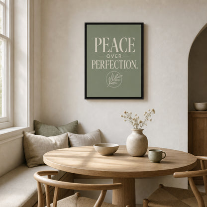 "Peace Over Perfection" Retro Botanical Art Print