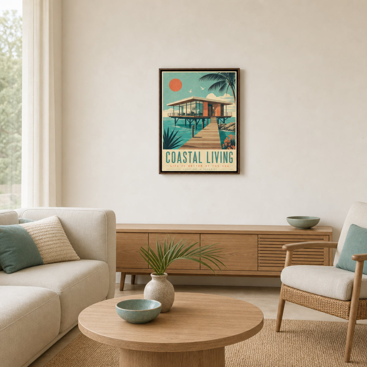 Coastal Living Mid-Century Beach House Art Print