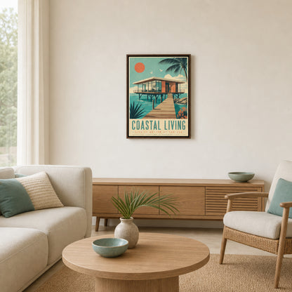 Coastal Living Mid-Century Beach House Art Print