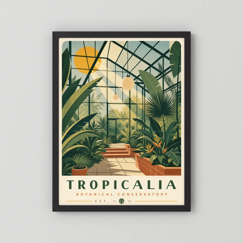 Tropicalia Botanical Conservatory 1958 Art Print