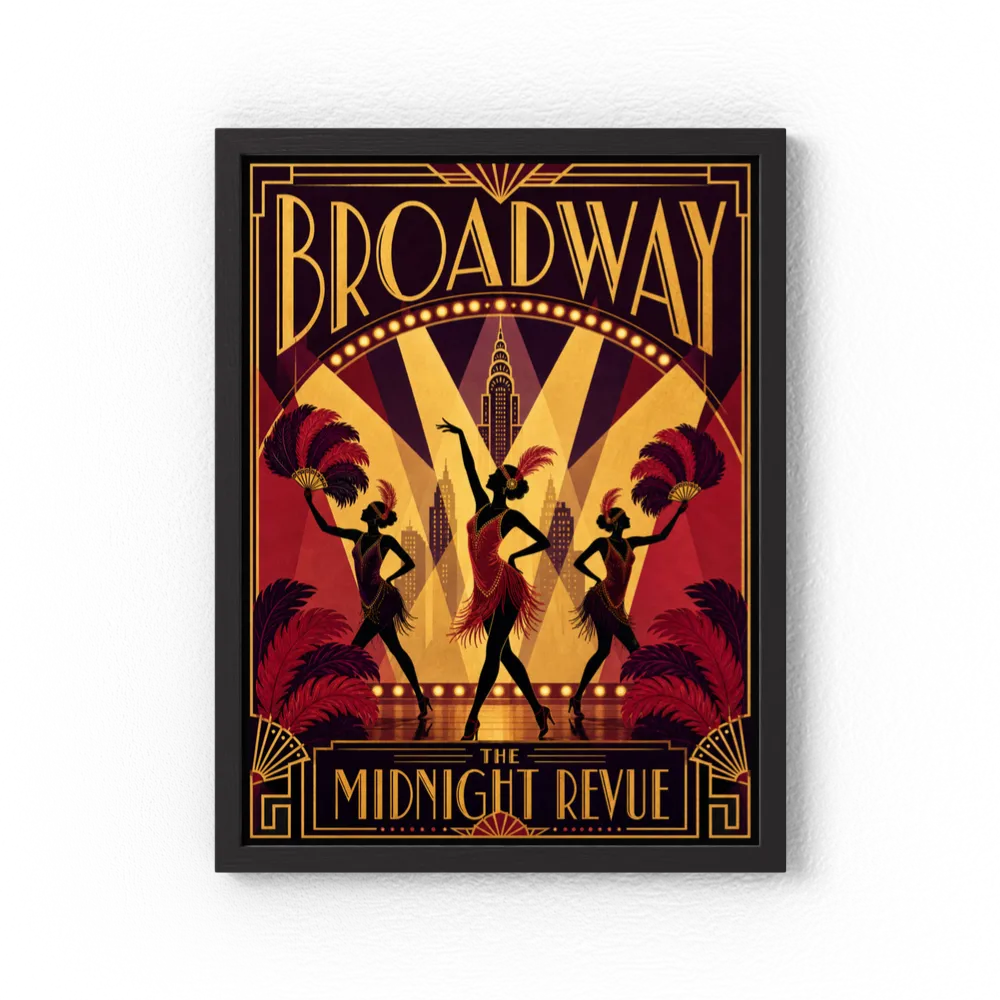 Broadway: The Midnight Revue – Vintage 1920s Art Deco Cabaret Poster Print