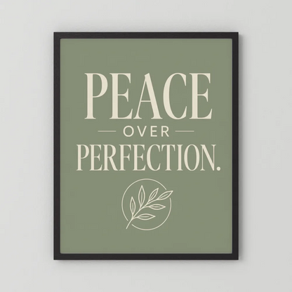 "Peace Over Perfection" Retro Botanical Art Print
