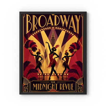 Broadway: The Midnight Revue – Vintage 1920s Art Deco Cabaret Poster Print