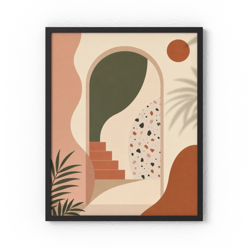 Geometric Archway & Terrazzo Art Print