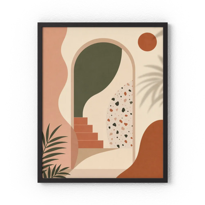Geometric Archway & Terrazzo Art Print