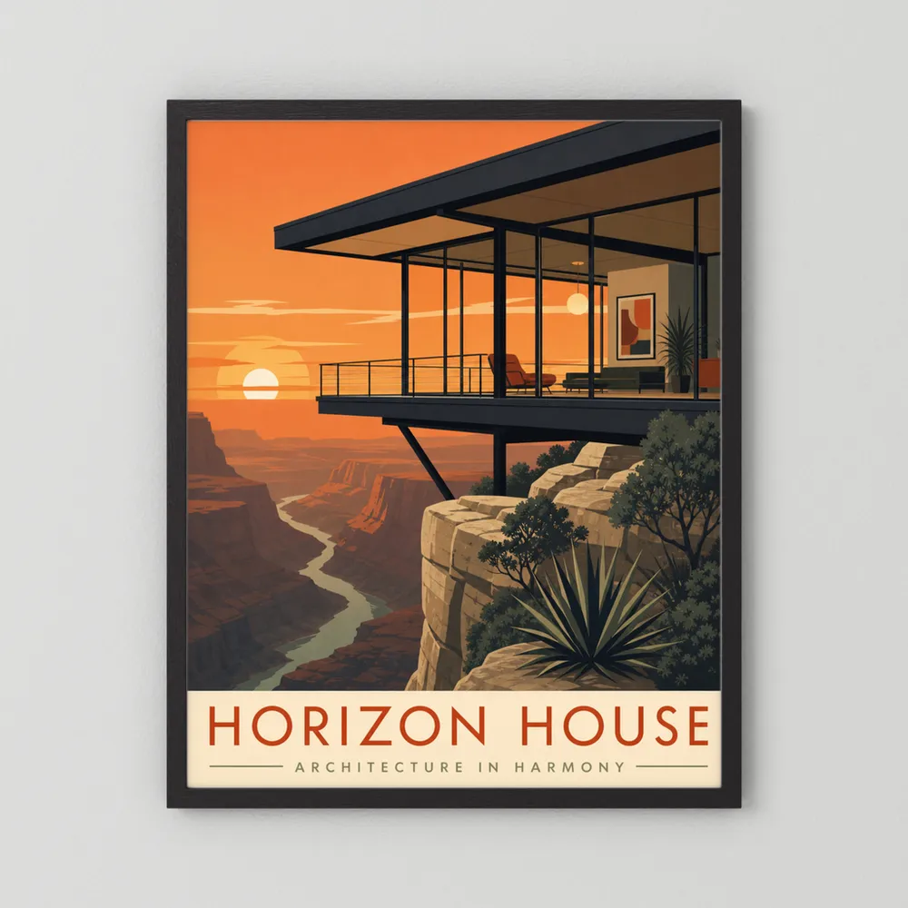 Horizon House Cliffside Architecture Art Print