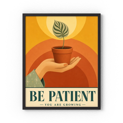 Be Patient – Retro Botanical Plant Art Print