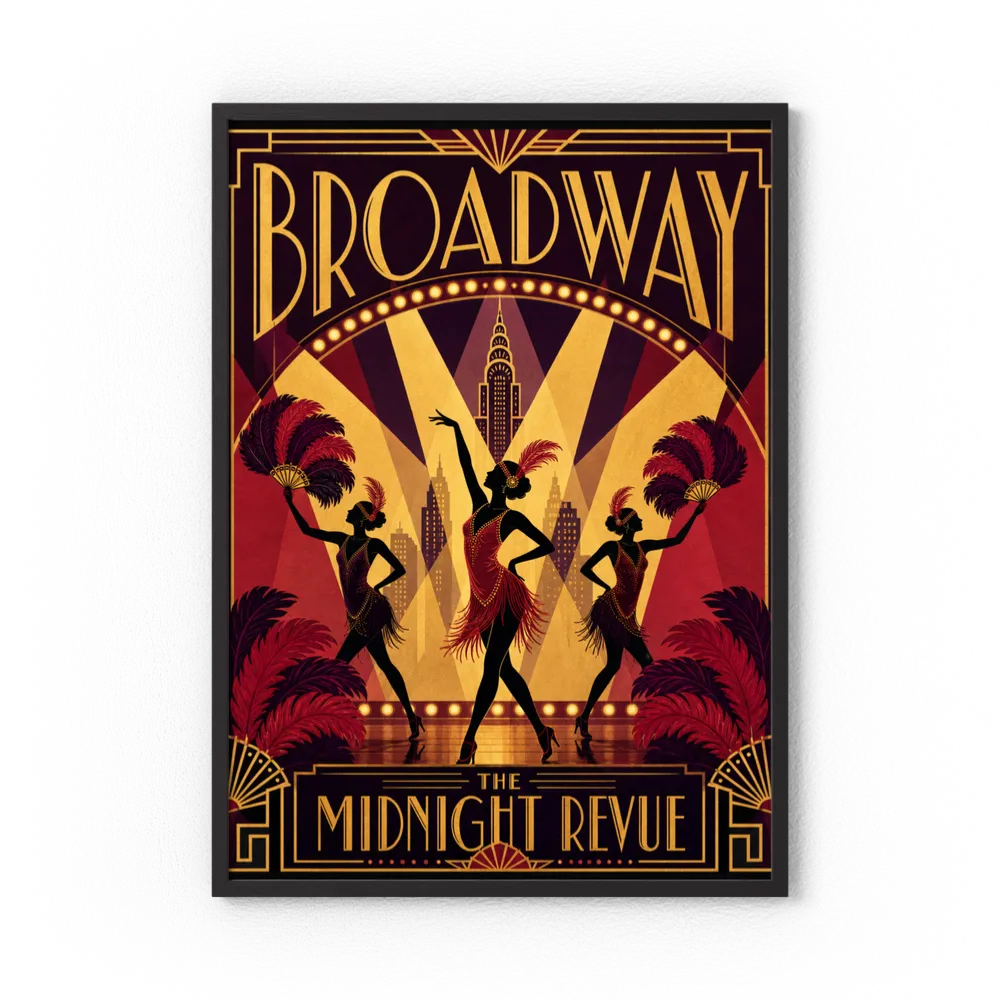 Broadway: The Midnight Revue – Vintage 1920s Art Deco Cabaret Poster Print