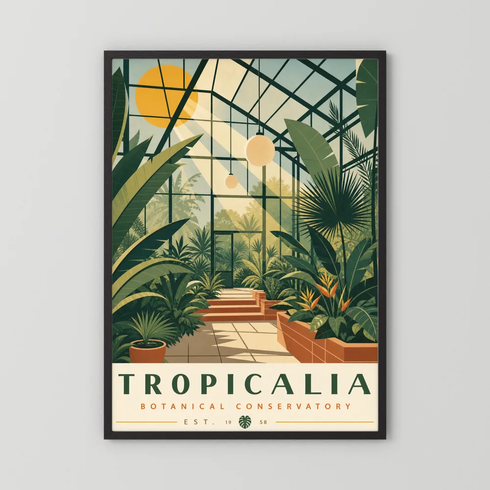 Tropicalia Botanical Conservatory 1958 Art Print