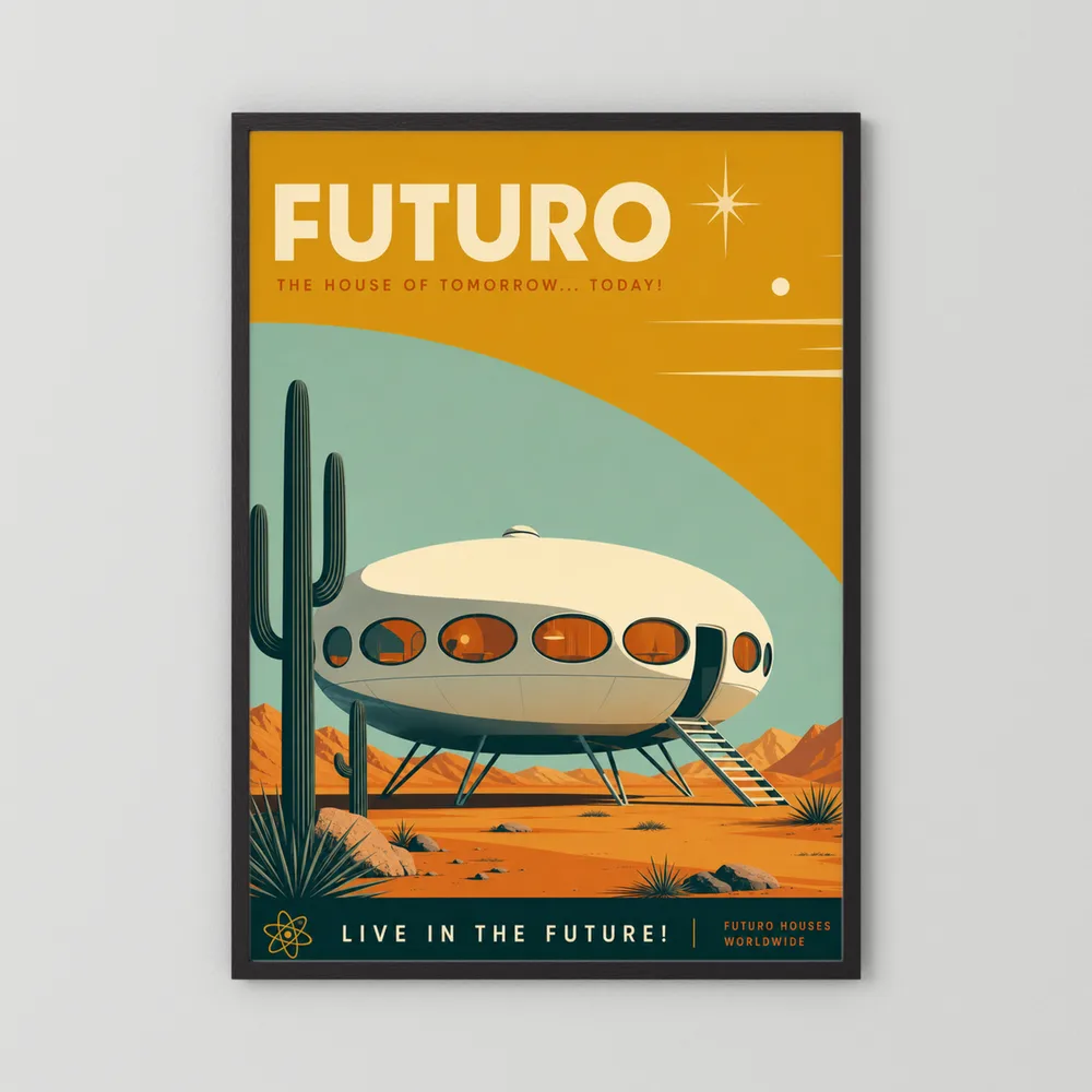 Futuro House Retro Space Age Architecture Art Print