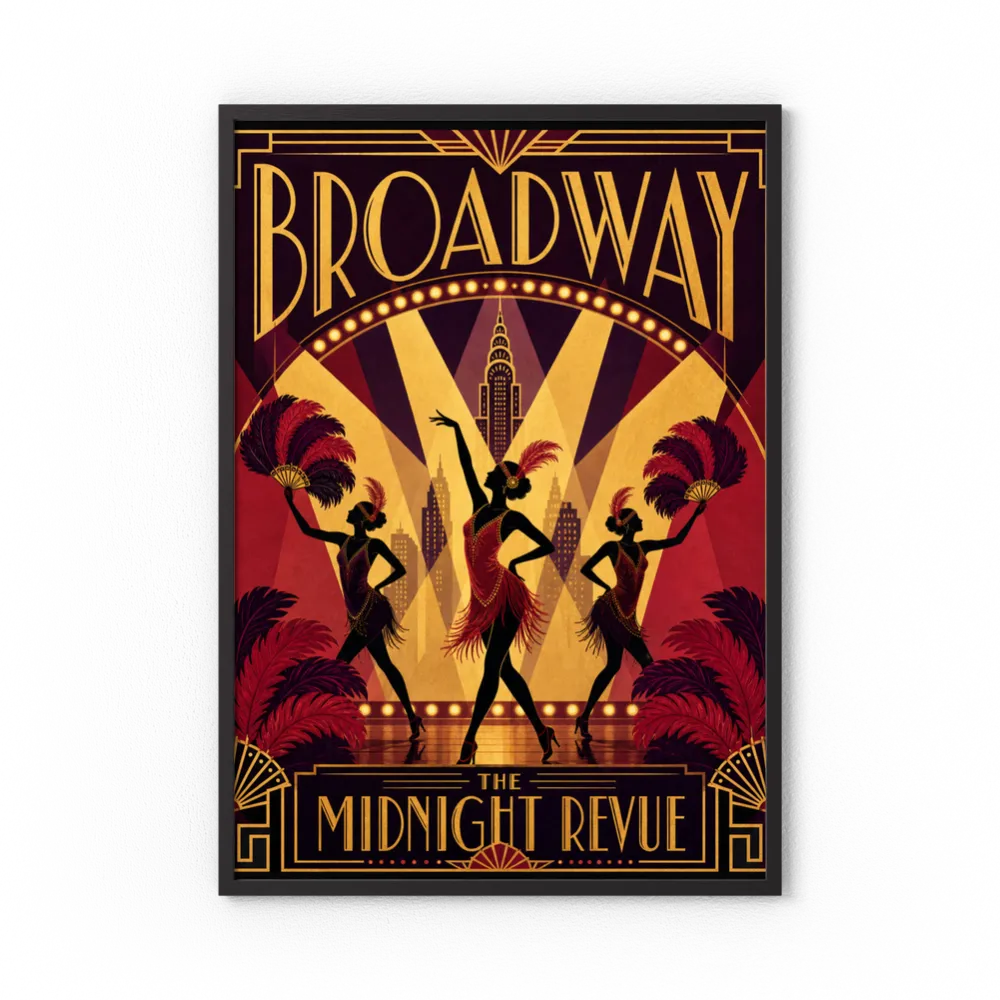 Broadway: The Midnight Revue – Vintage 1920s Art Deco Cabaret Poster Print