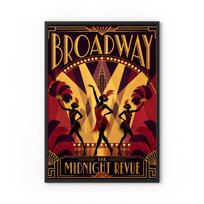 Broadway: The Midnight Revue – Vintage 1920s Art Deco Cabaret Poster Print
