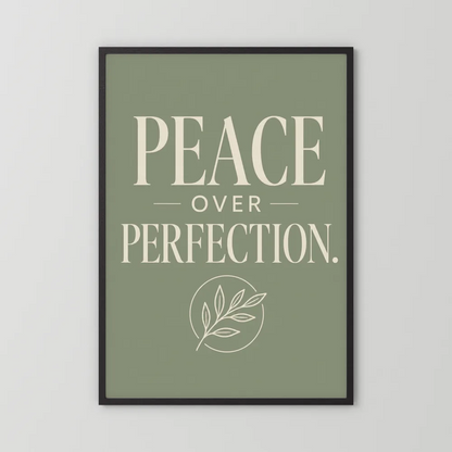 "Peace Over Perfection" Retro Botanical Art Print