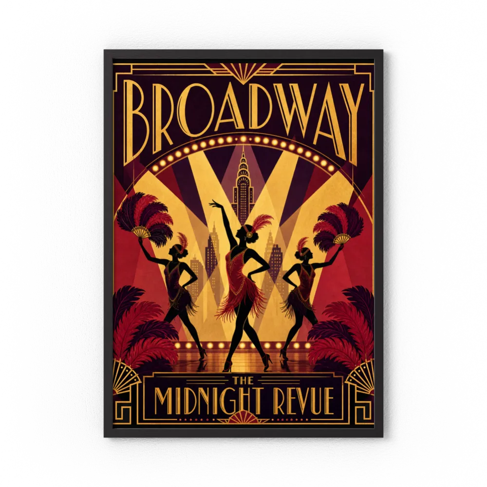 Broadway: The Midnight Revue – Vintage 1920s Art Deco Cabaret Poster Print