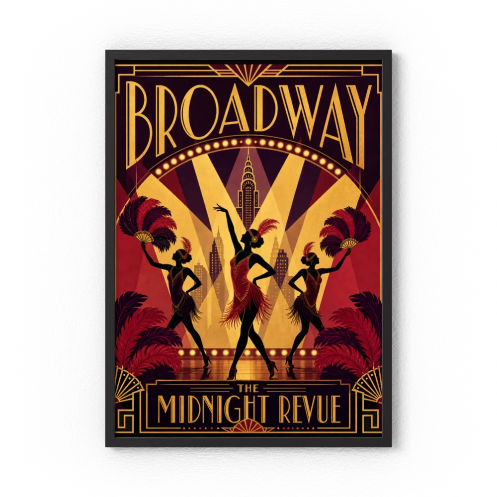 Broadway: The Midnight Revue – Vintage 1920s Art Deco Cabaret Poster Print