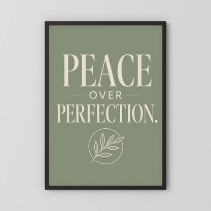 "Peace Over Perfection" Retro Botanical Art Print