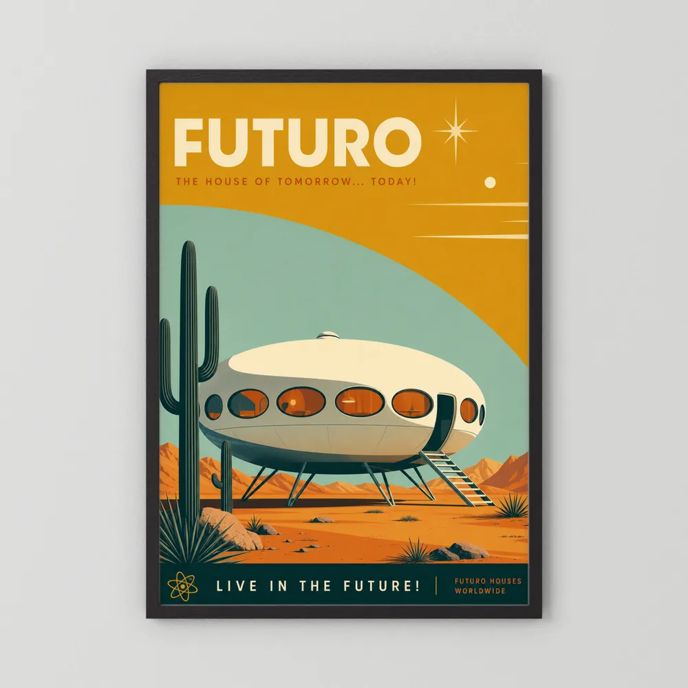 Futuro House Retro Space Age Architecture Art Print