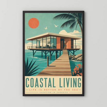 Coastal Living Mid-Century Beach House Art Print