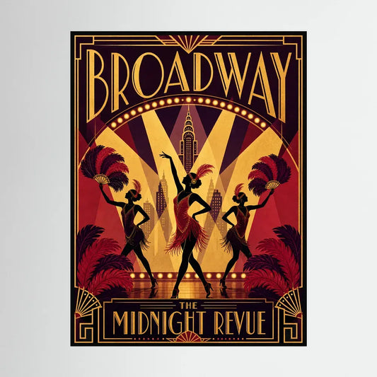Broadway: The Midnight Revue – Vintage 1920s Art Deco Cabaret Poster Print